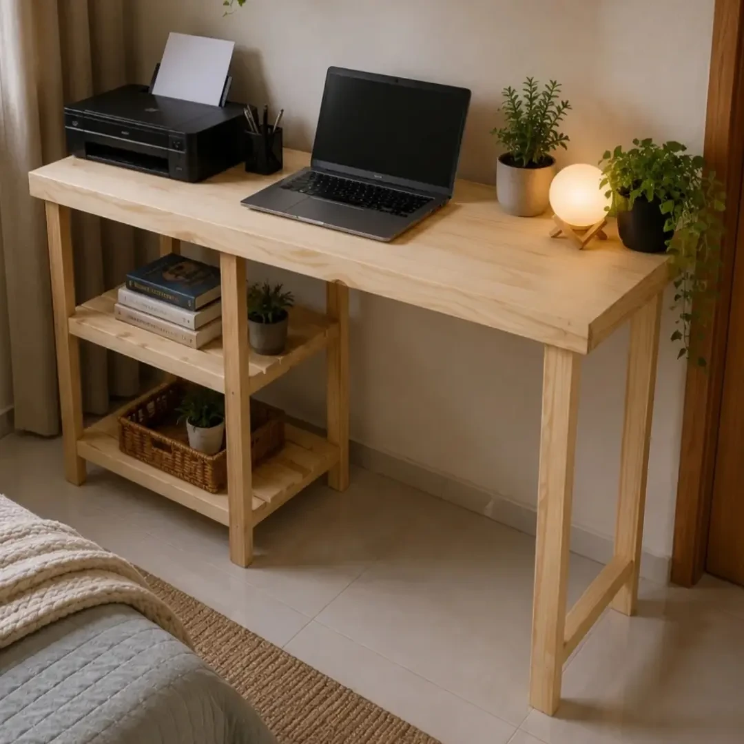 Mesa de madeira maciça feita pela BL Móveis